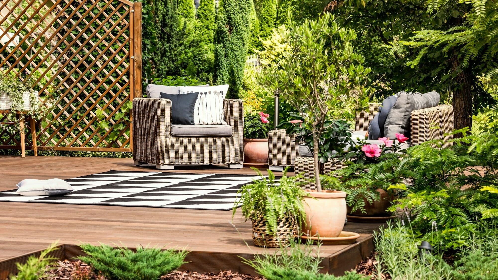 Garden furniture on terrace