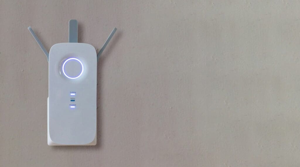 white wall plug in signal booster for wifi